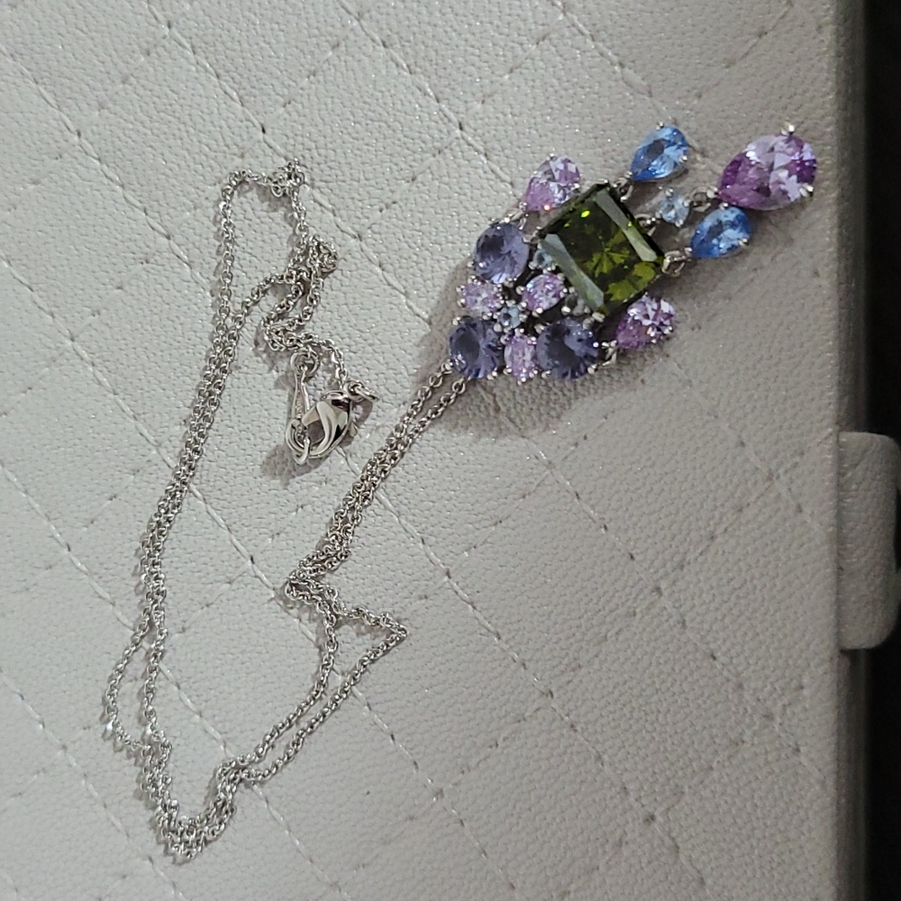 Nadri multi color chandelier necklace